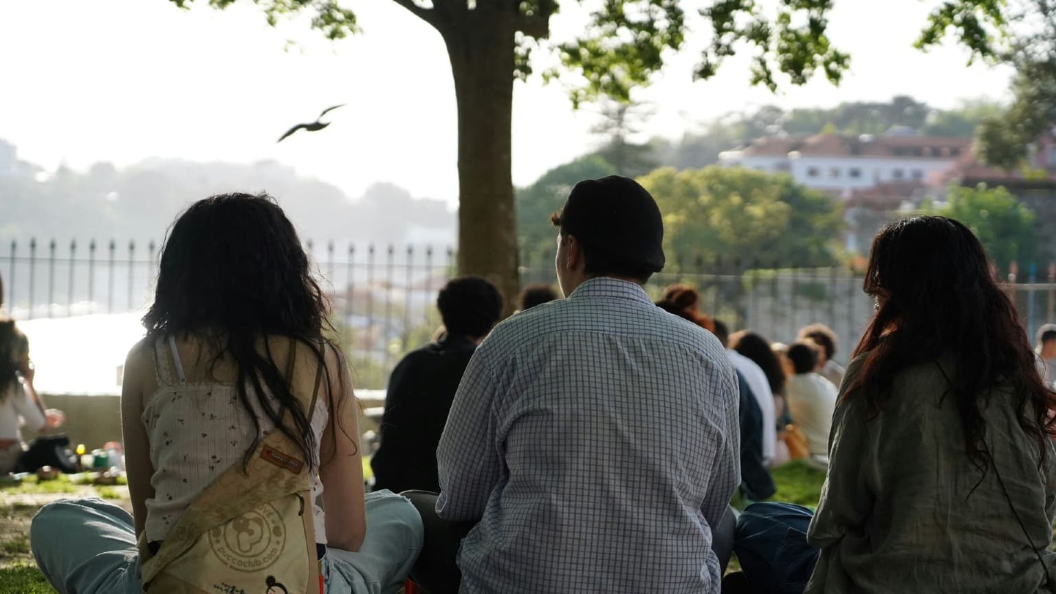 Imagem de Miradouro das Virtudes com turistas a apreciar a vista
