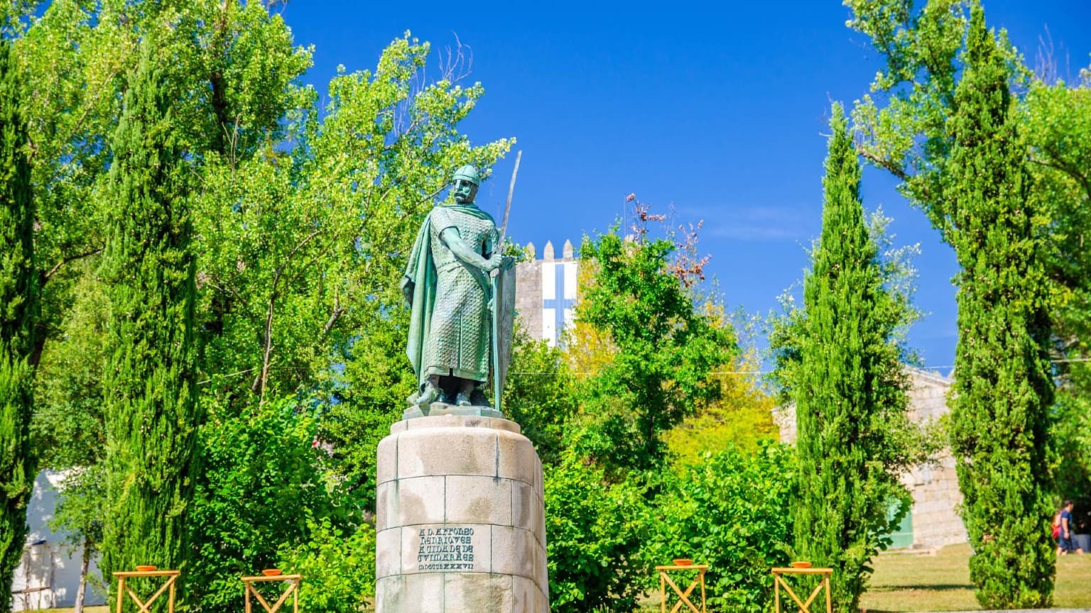 Statue of D. Afonso Henriques, the first King of Portugal, in Guimarães
